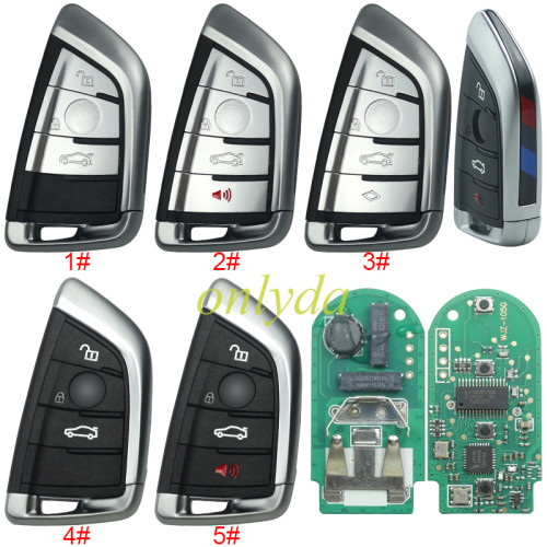 For BMW  X5 keyless 3 button remote key with PCF7953P /7945 chip-315mhz/434mhz/868mhz   FSK                5AF 011926-11 BMW 9337242-01