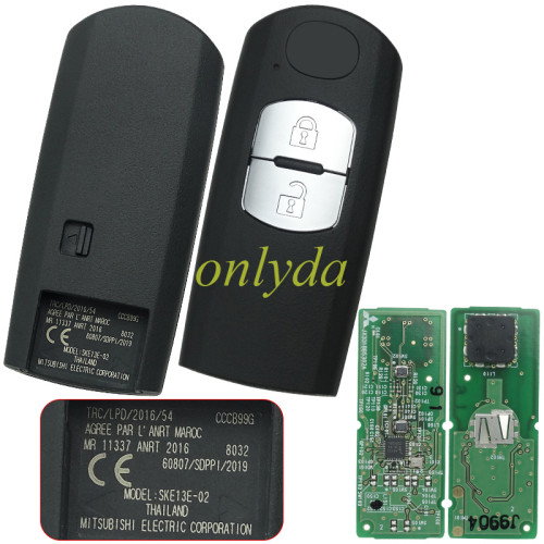Original 2018+Mazda 2 button keyless Smart remote  key with 434mhz with HITAG pro ID49 chip for Axela Aterza CX4 CX5 Model: SKE13E-02