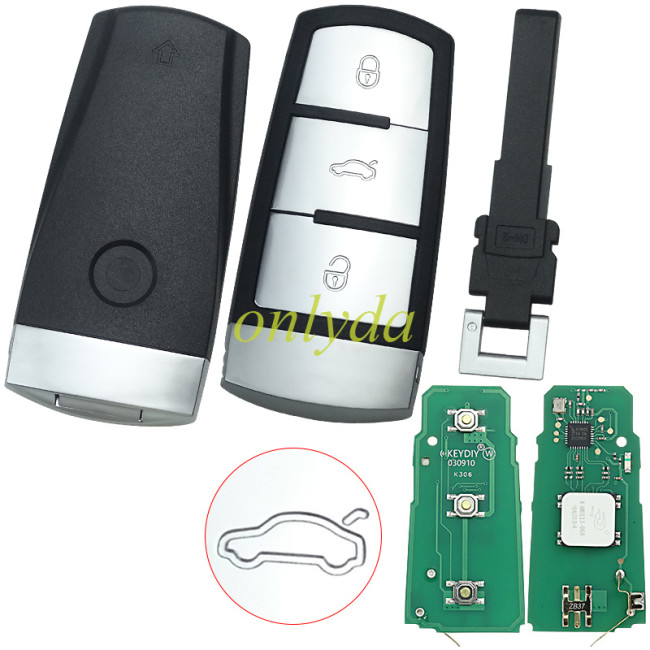 KEYDIY Remote key 3button ZB37 smart key for KDX2 and KD MAX