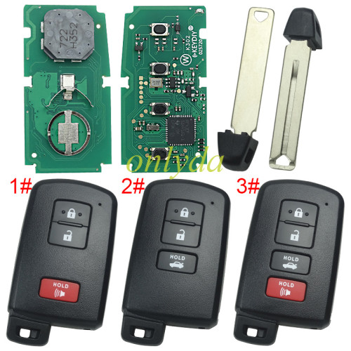 KEYDIY TB06-2+1 TB06-3 TB06-4 KD Smart Key Universal Remote Control With 8A/Toyota H chip ,please choose the key shell