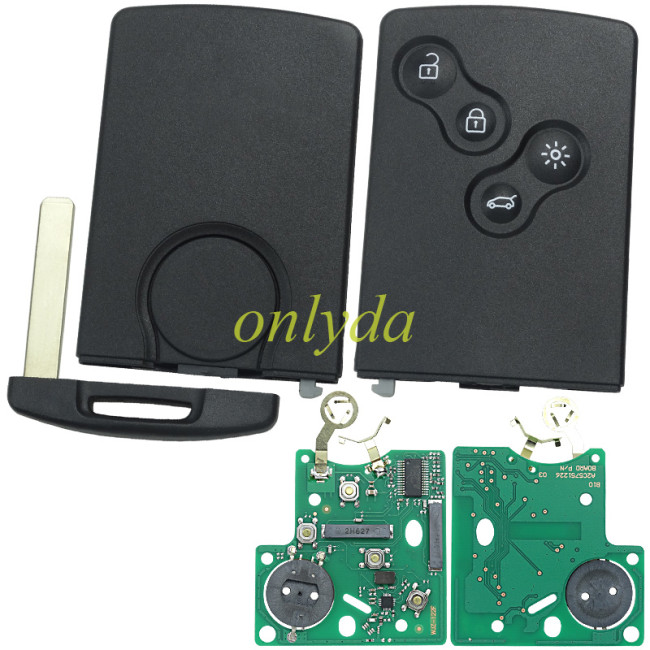 Clio IV 4 button Keyless Remote key used for after 2013 year car . Chip  is hitag AES chip 7945 with logo use avdi To program （pay attattion, it is 2013 year new car remote)