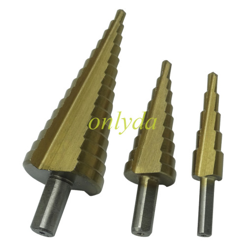HUK 4-12/4-20/4-32mm Hex Shank Straight Fluted Titanium Plated Step Drill Set