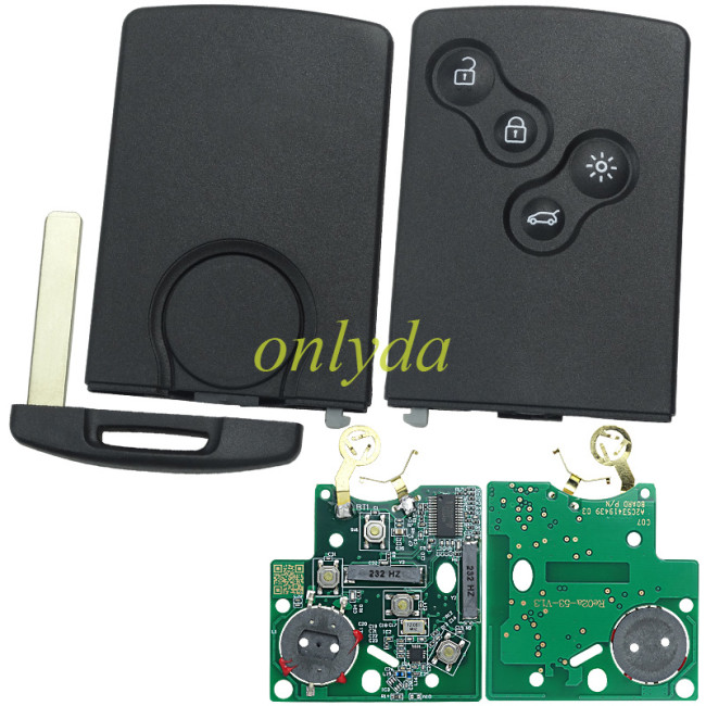 High quality For Renault Clio IV keyless 4 button Remote, Chip pcf7953 / HITAG AES / 4A, Used  for car after 2013 year,