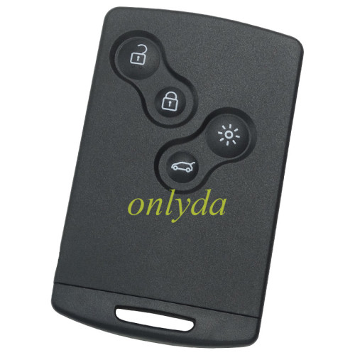 For Renault 4 button remote key blank with blade with Badge（ Buckle key case, no glue required）