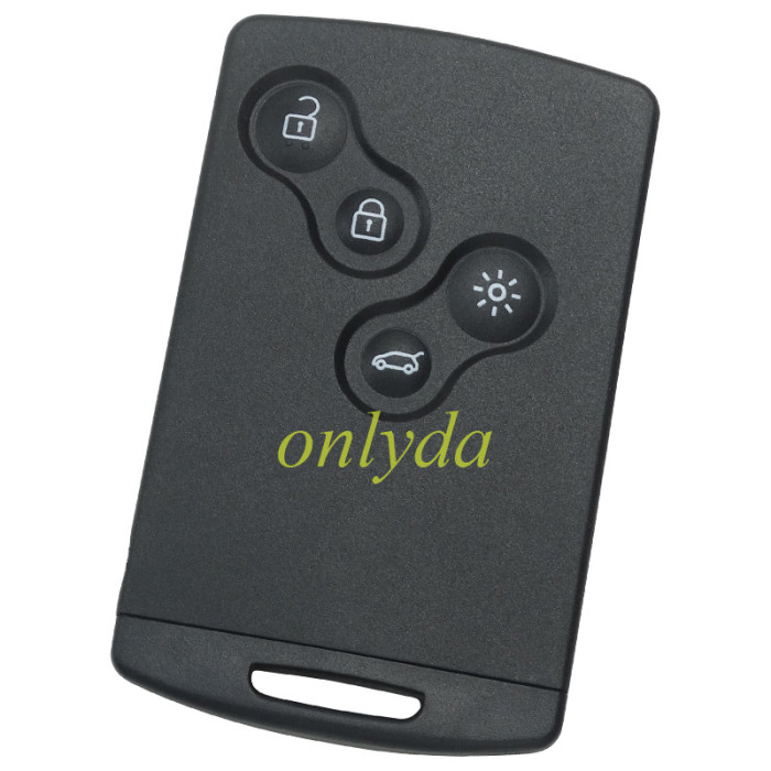 For Renault 4 button remote key blank with blade with Badge（ Buckle key case, no glue required）