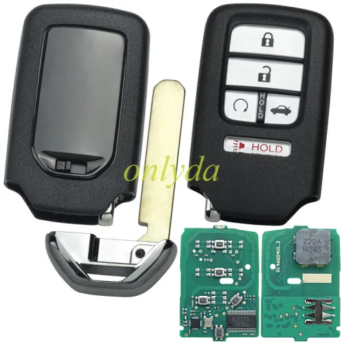 Civic 5 button  Smart Remote Key 433MHz ID47  FCCID: KR5V2X