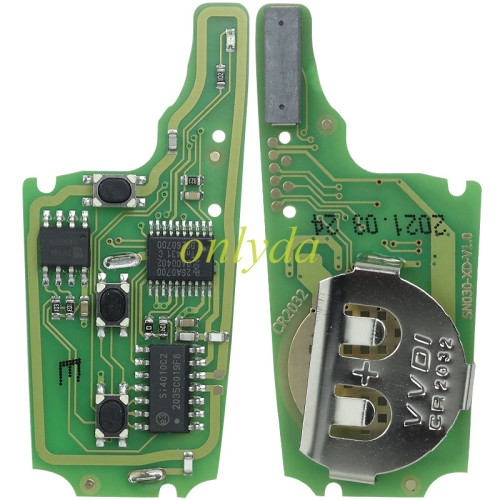 For XHORSE XNHYO2EN  Hyundai Separate” Type 3 Buttons  Universal Wired Remote key