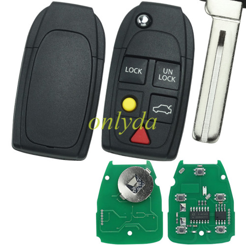 aftermarket Volvo flip Remote key for XC70  XC90  V70 S60 S80 315/434 MHZ with ID48 CHIP  FCC ID:LQNP2T-APU
