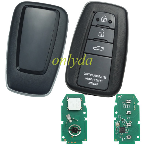 For  Toyota keyless 3 button remote key  2017 Corolla, Ralink Smart Card,with 433mhz,4A chip                   PCB number 2000