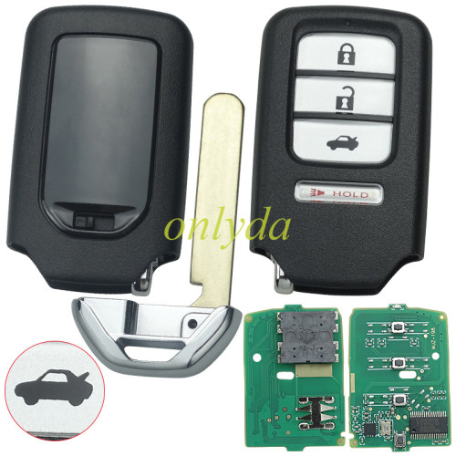 4 button smart keyless remote key with 433.92mhz with hitag3 47 chip FCC ID：KR5V1X A2C83161800