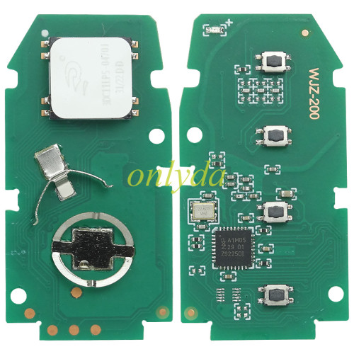 For  Toyota keyless 3 button remote key  2017 Corolla, Ralink Smart Card,with 433mhz,4A chip                   PCB number 2000