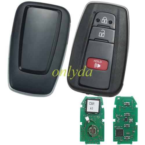 For Toyota 2+1 button remote key with blade    FCC ID : MOZBR1ET 0010 BOARD  for C-HR 314.36Mhz-312.1Mhz