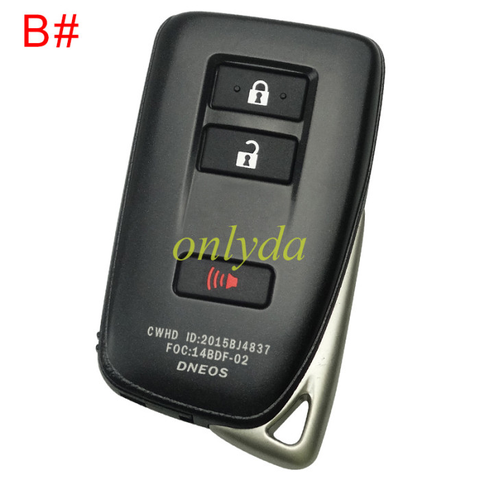 For toyota  modified remote key blank , pls choose button