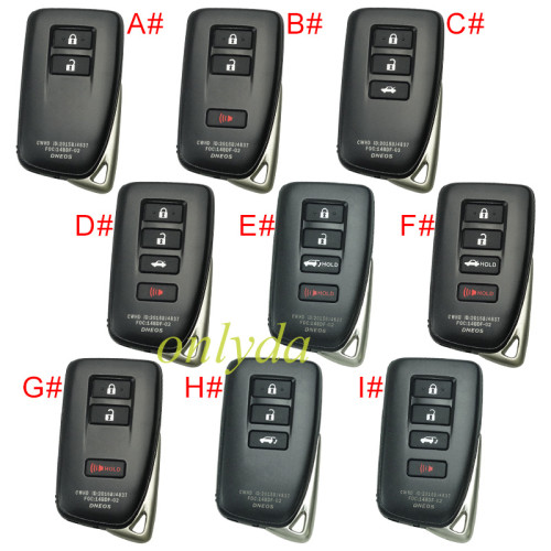 For Lexus  modified remote key blank with blade with badge  , pls choose button