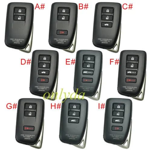 For Lexus  modified remote key blank with blade with badge  , pls choose button
