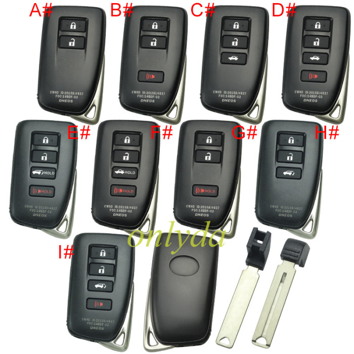 For toyota  modified remote key blank , pls choose button