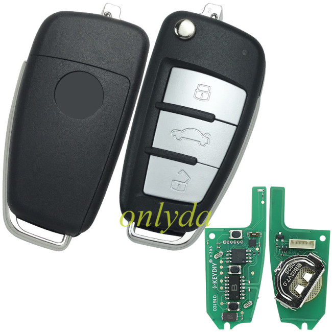 For Audi style 3 button remote key B02B for KDX2 and KD MAX to produce any model remote