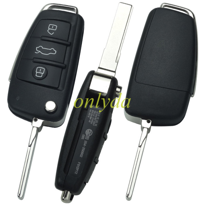 For OEM Audi A4 3 button remote key with 315/433mmhz 8EO837220L 8EO837220T 8EO837220F 8E0837220G 8EO837220H 8EO837220R 8EO837220EOEM PCB withaftermarket case