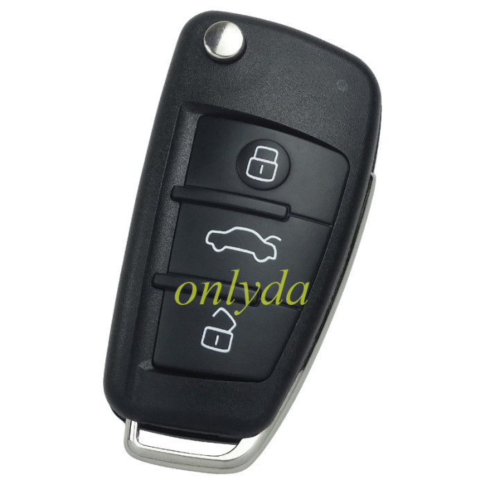 For OEM Audi A4 3 button remote key with 315/433mmhz 8EO837220L 8EO837220T 8EO837220F 8E0837220G 8EO837220H 8EO837220R 8EO837220EOEM PCB withaftermarket case