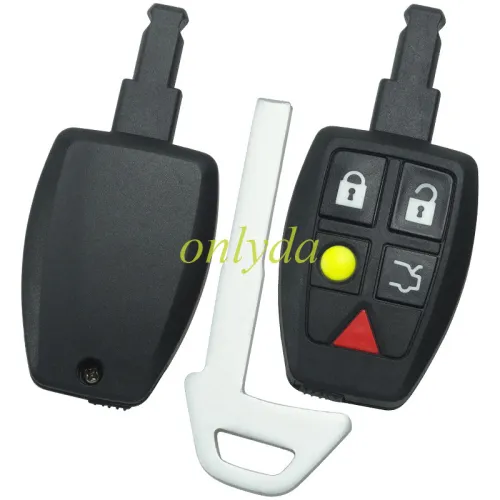 For Volvo 5 button remote key shell with key blade