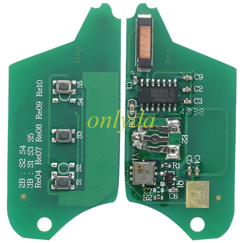 For Renault Modified 3 button remote key 7946 chip-434mhz（please choose the key blade）
