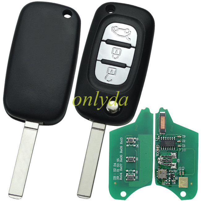 For Renault Modified 3 button remote key 7946 chip-434mhz(please choose the key blade)
