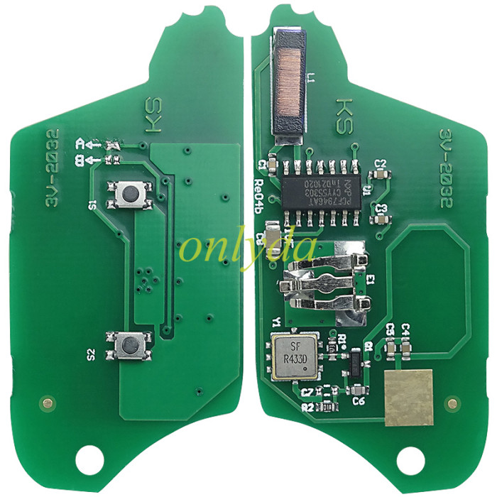 For Renault Modified 2 button remote key 7946 chip-434mhz