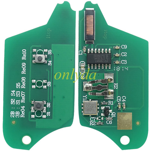 For Renault Modified 1 button remote key7946 chip-434mhz