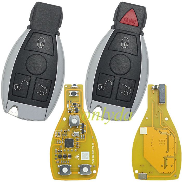 XNBZT1GL Xhorse VVDI 3/3+1 button remote Key  for Mercedes-Benz 315mhz/434mhz Yellow Color board without point