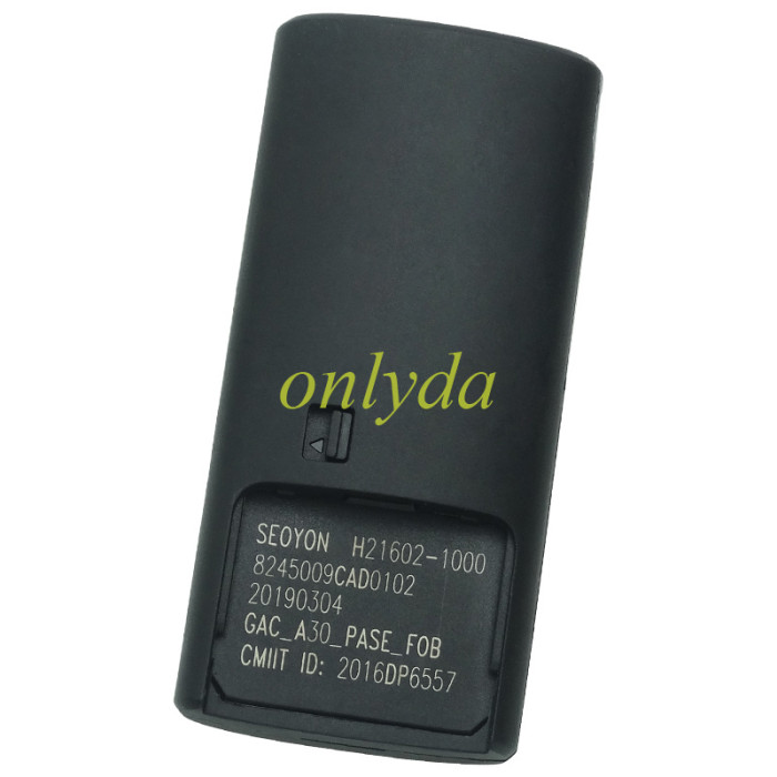 Original remote 5BUTTON for TRUMPCHI SEOYON H21602-1000 8245009CAD0102 GAC_A30_PASE_FOB CMIIT ID: 2016DP6557