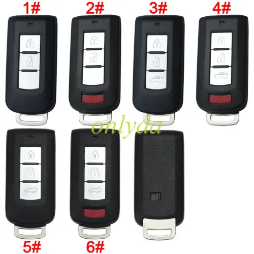 For Mitsubishi 2/2+1/3/3+1 button remote key shell with badge (please choose button )