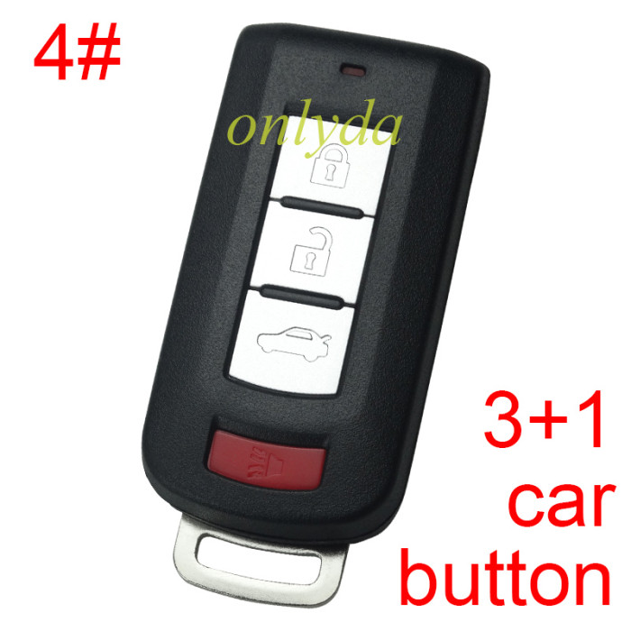 For Mitsubishi 2/2+1/3/3+1 button remote key shell with badge (please choose button )