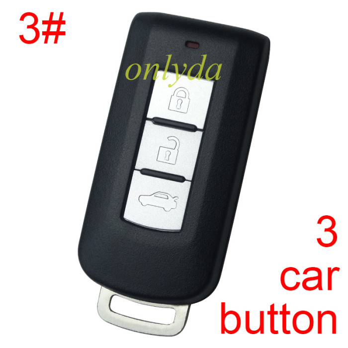 For Mitsubishi 2/2+1/3/3+1 button remote key shell with badge (please choose button )