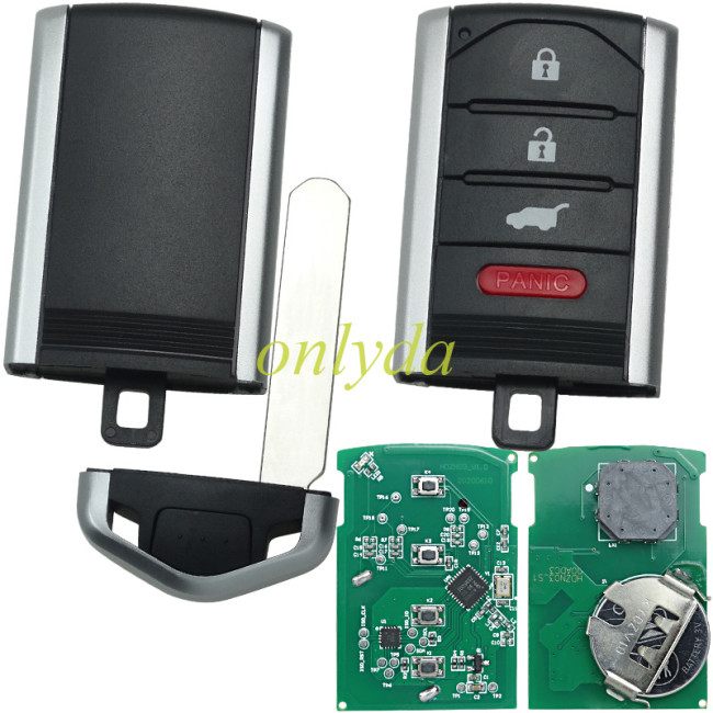 For Acura 3+1 button remote key with 313.8mhz FCC: KR5434760 keyless