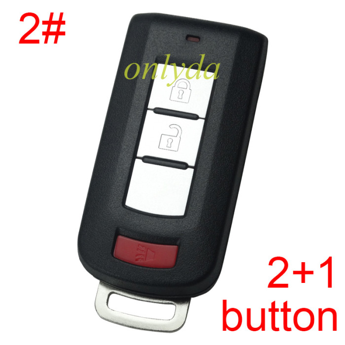 For Mitsubishi 2/2+1/3/3+1 button remote key shell with badge (please choose button )