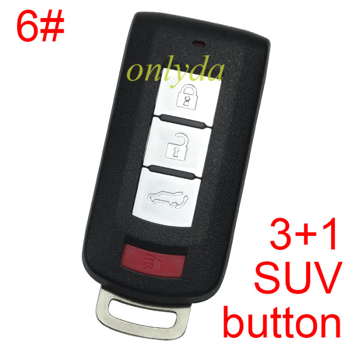 For Mitsubishi 2/2+1/3/3+1 button remote key shell with badge (please choose button )