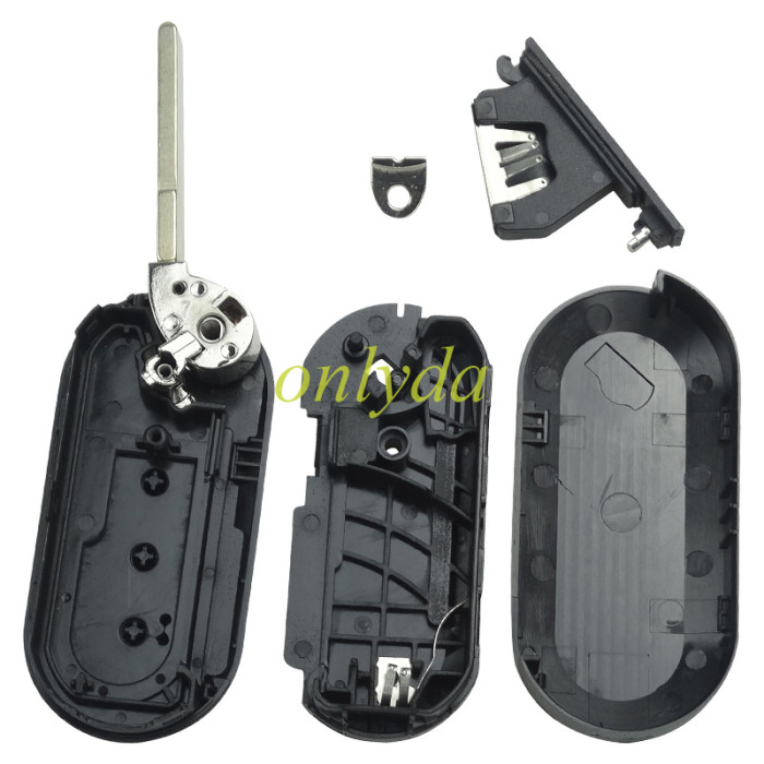 For Fiat 3 button remote key blank with Sip22 blade black color,  The logo position is bright