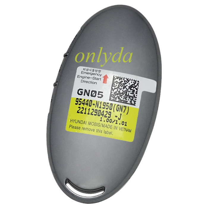 Genuine / OEM Hyundai Grandeur 2023 Genuine Smart Remote Key 4+3 Buttons 433MHz 95440-N1950 HITAG 128-bits AES ID4A NCF29A1MFCC ID TQ8-FOB-4F61U43  95440-N1950(GN7) 2211290429-J-