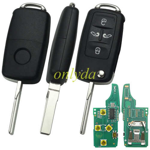 For VW 4 button  Remote Control 434MHz 5K0837202AD  /315mhz 561 837 202 D  Fits VW Sharan  Seat Alhambra， Chip ID48 Switchable frequency