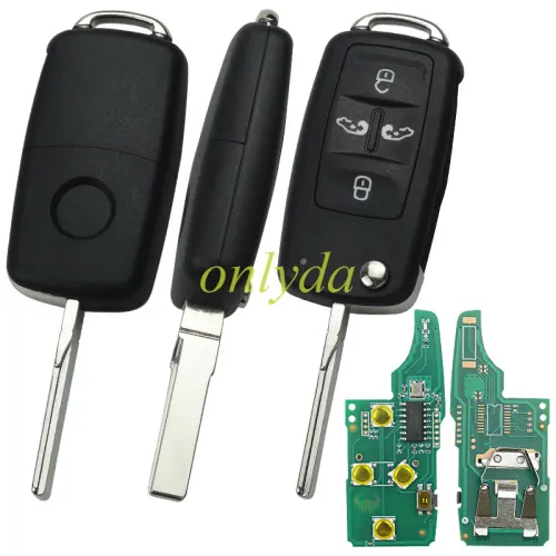 For VW 4 button  Remote Control 434MHz 5K0837202AD  /315mhz 561 837 202 D  Fits VW Sharan  Seat Alhambra， Chip ID48 Switchable frequency