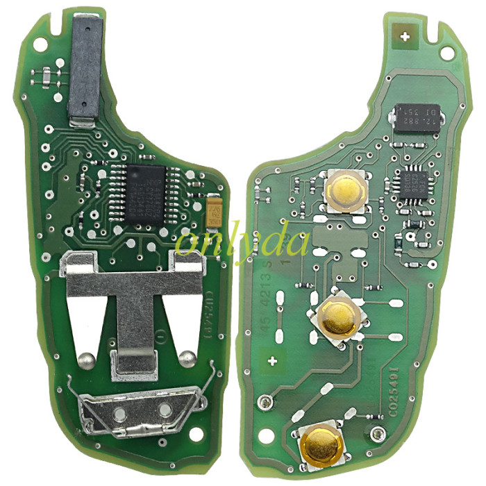For peugeot 508 3 button  remote key  with 434MHZ with 46 chip Original PCB+  aftermarket shell
