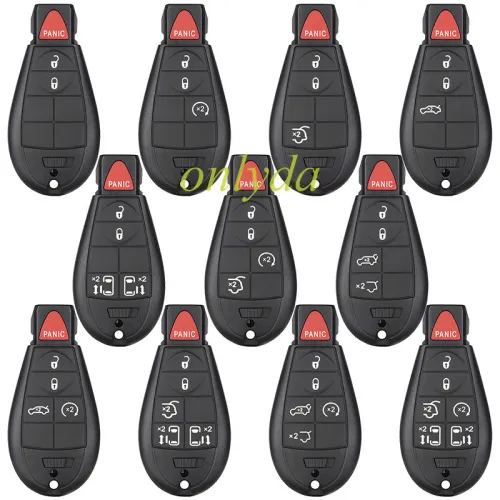 For Chrysler key blank with emergency blade, a set with 11 button types