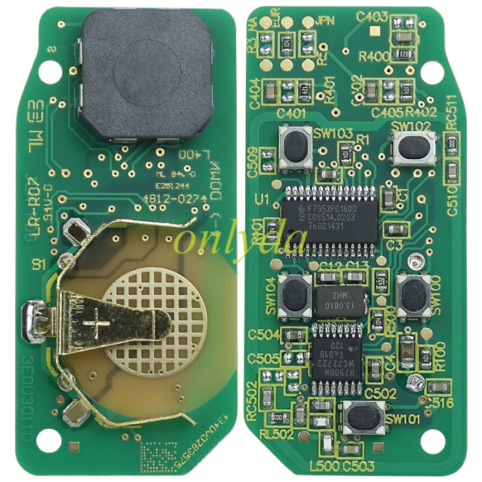 For Landrover keyless 5 button remote key with 315/433.92mhz PCF 7953 chip