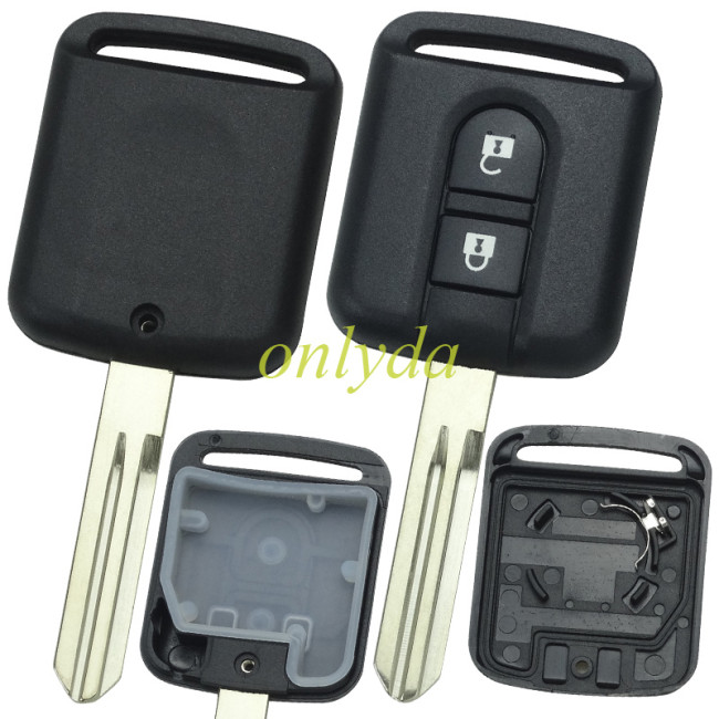 For Nissan 2 button  key blank the plastic part is  square  without bagde place