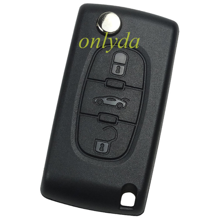 For Peugeot CE0536 3 Button Flip  Remote Key with 46 chip PCF7961chip ASK model  with VA2 and HU83 blade, trunk and light button , please choose the key shell