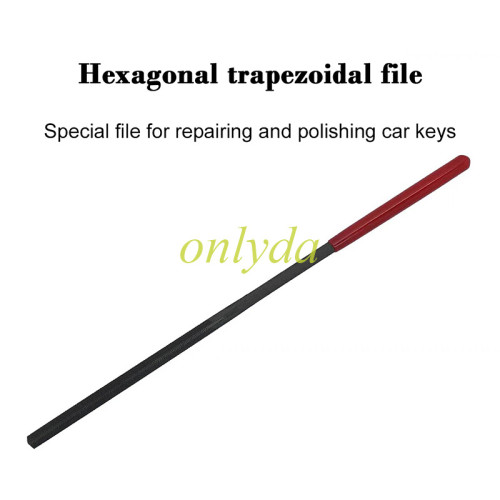 Hexagonal trapezoidal file used for Grinding the key blade,after key cutting machine cut the key