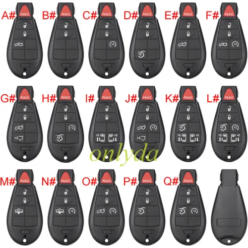 For Chrylser original keyless  remote key with 433.92MHZ compatible with  iyzc01c and M3N5WY72XX  , totally 11 model key shell, you please choose which shell you need?