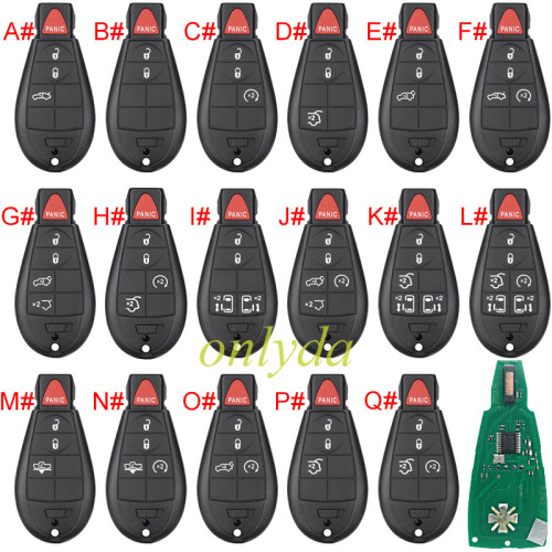 For Chrysler  remote key with PCF7961chip 433.92MHZ compatible with  iyzc01c and M3N5WY72XX  , totally 11 model key shell, you please choose which shell you need?