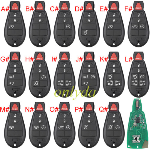 For Chrysler remote key with PCF7961M/HITAG AES /4A  chip  with 433MHZ 2014-2019 JEEP CHEROKEE  FCC:CQ4-53T  IC:1470A-34T PN:68105083