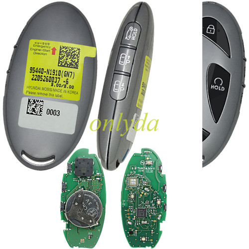 Genuine / OEM Hyundai Grandeur 2023 Genuine Smart Remote Key 4+3 Buttons 433MHz FOB-Smart Key  HITAG 128-bits AES ID4A NCF29A1MFCC ID TQ8-FOB-4F61U43  95440-N1910(GN7) 2205260037-6